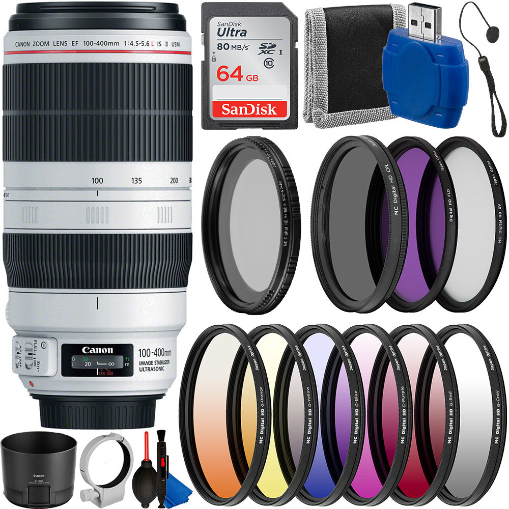 Canon EF 100-400mm F/4.5-5.6L IS II USM Lens With Must Have Bundle