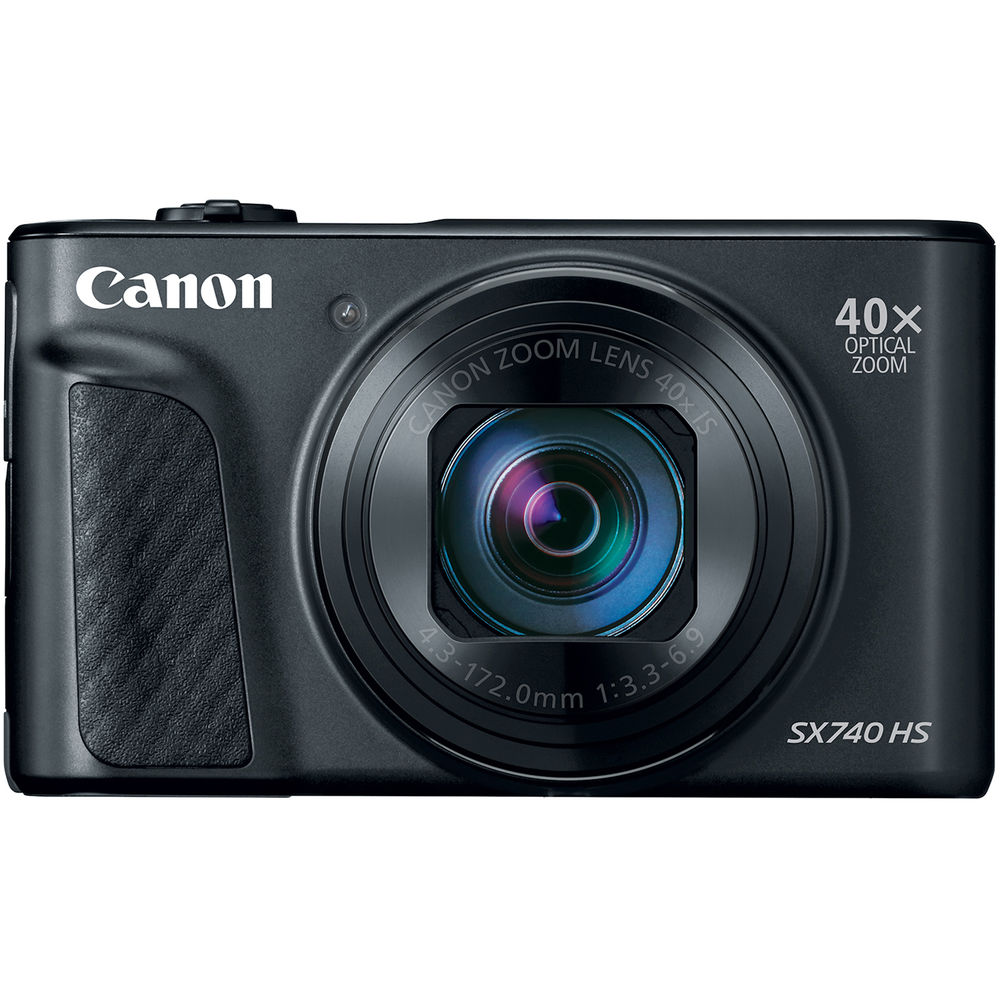 Canon PowerShot SX740 HS Digital Camera (Black) 4PC Bundle - Includes 16GB SD Memory Card + Point & Shoot Case + Microfiber Cleaning Cloth