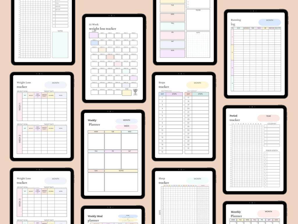 Wedora Digital Ultimate Fitness Planner & Workout Tracker